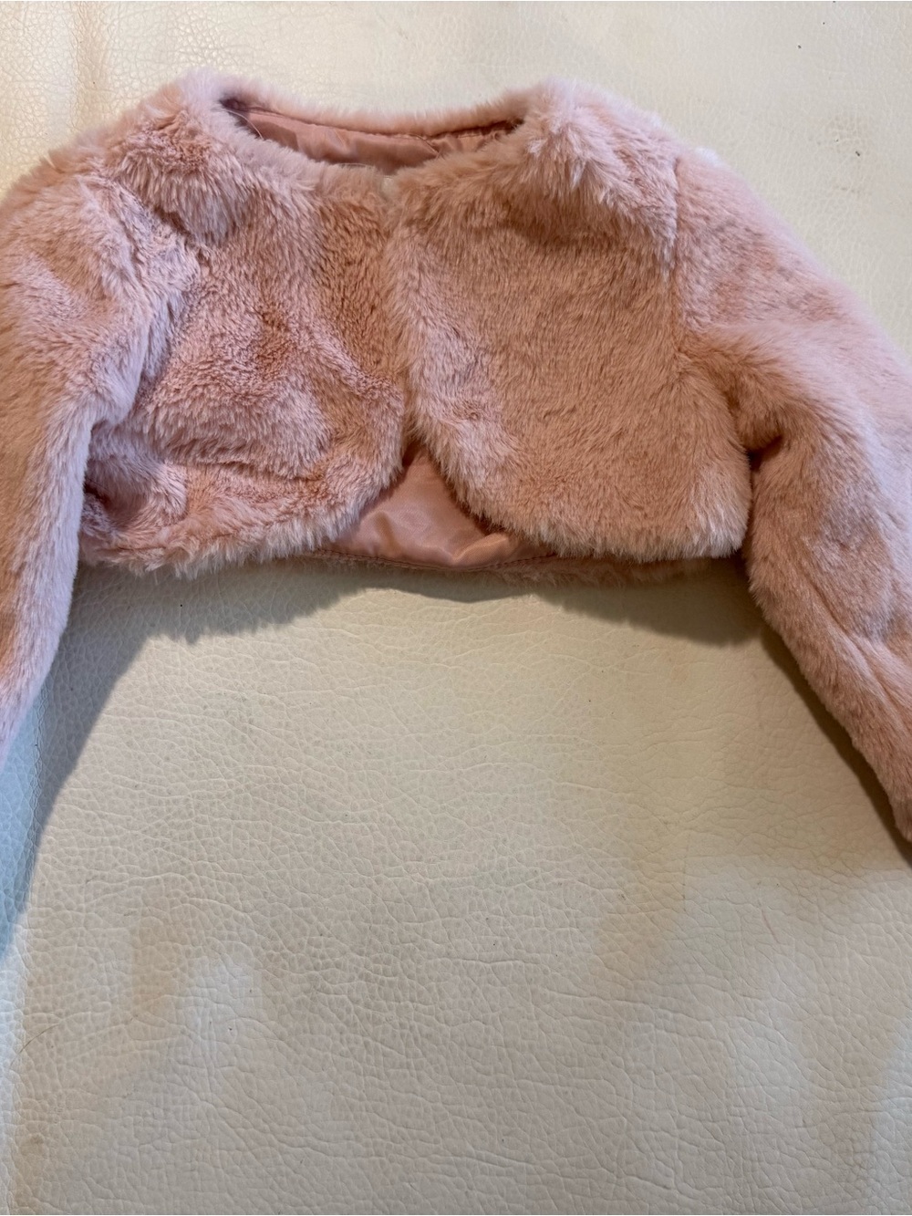 Rare Editions Baby Girl 12M Pink Faux Fur Shrug Jacket Bolero Cropped Cardigan